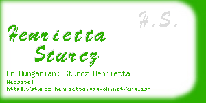 henrietta sturcz business card